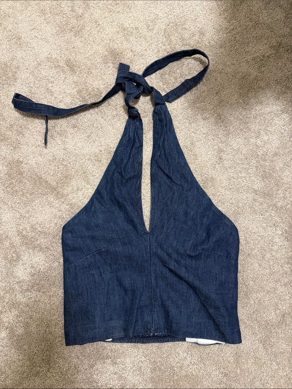 LOFT Dark Blue Denim Halter Tank Top